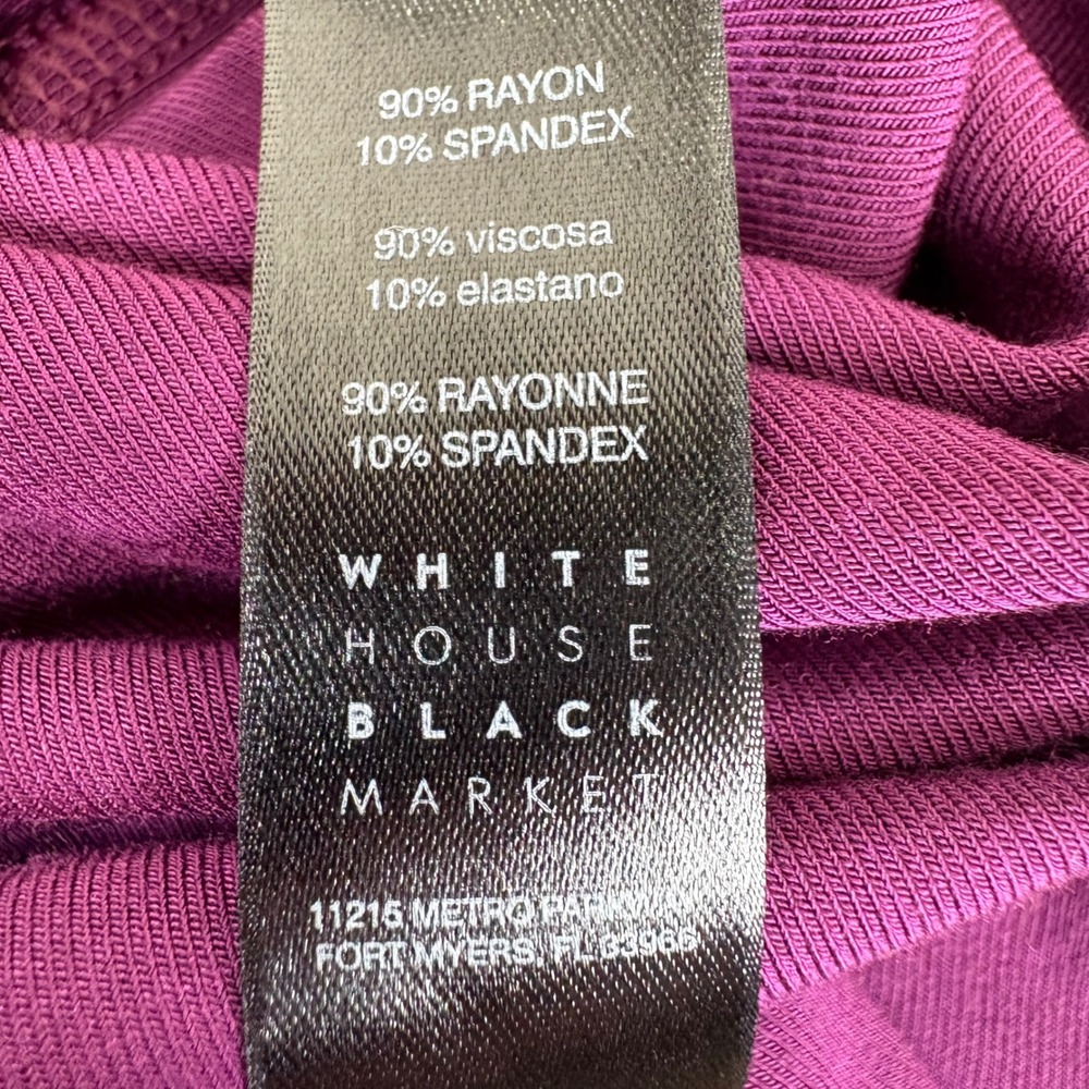 White House Black Market Plum Purple Ruffle Sleeve V Neck Shift‎ Dress XXS - Picture 4 of 10